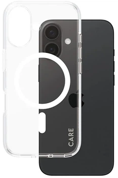 Чохол для смартфона CARE by PanzerGlass Urban Combat Case MagSafe для Apple iPhone 16 Transparent/White (5715685004032)