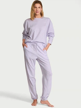 Пижама (лонгслив + штаны) женская хлопковая Victoria's Secret 728647433 L Сиреневая (1159862748)