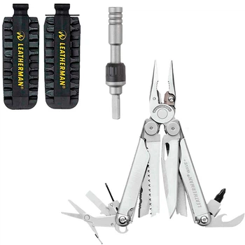 Набір Мультитул Leatherman Wave Plus 832524 + Тріскачка 931030 + Комплект біт Bit Kit 2 половини
