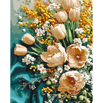 Картина по номерам "Весенние тюльпаны" Origami LW3178-01, 40х50 см