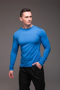 Лонгслив мужской базовый R.A. Long Blue синий 2249-L