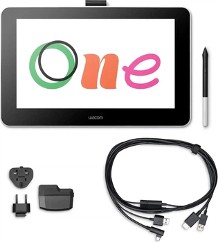 Графический планшет 13.3'' Wacom One DTC133W0B / Full HD / 1920х1080 / Черный/Серый (102001297) - Уценка