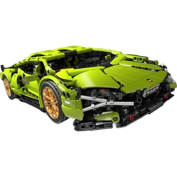 Детский конструктор Xingyayoupin, модель гоночного автомобиля Lamborghini, подарок на день рождения для мальчиков 6-12 лет.