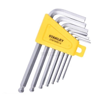 Набір шестигранних ключів STANLEY з короткою ручкою та кулястим наконечником, метричні, 1,5-6 мм, STMT94551-8