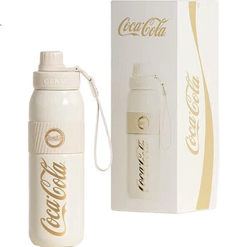 Ізольована спортивна пляшка для води Germ Coca-Cola з соломкою великої ємності, подарункова чашка для студентів 580 мл, абрикосовий рис