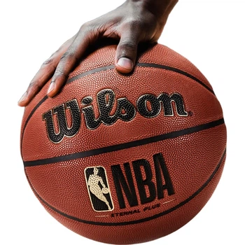 Баскетбольный мяч Wilson NBA Series ETERNAL PLUS из влагопоглощающей кожи, нескользящий, для игры в помещении и на открытом воздухе, размер 7, для взрослых.