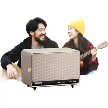 Bluetooth-колонка PHILIPS TAS6500 оранжевого цвета, ретро-колонка для рабочего стола с высокой громкостью, декоративная компьютерная колонка, система объемного звучания, подарок на день рождения для мужчин и женщин.