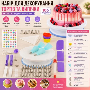 Великий кондитерський набір для крему та декору випічки 106 шт