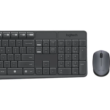 Беспроводная клавиатура и мышь Logitech MK235 [корпоративного класса], полноразмерный беспроводной комплект для компьютера с полноразмерным беспроводным приемником 2,4 ГГц [бонус к заказу]