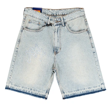 Чоловічі джинсові шорти Chrome Hearts блакитні 33(Р) (928-199-3 CH06)