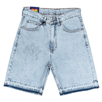 Чоловічі джинсові шорти Chrome Hearts блакитні 28(Р) (928-199-2 CH05)