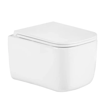Унітаз підвісний Qtap Gemini Ultra Quiet 485×340×350мм безобідковий з сидінням Soft close білий (QTTAU26W49119)