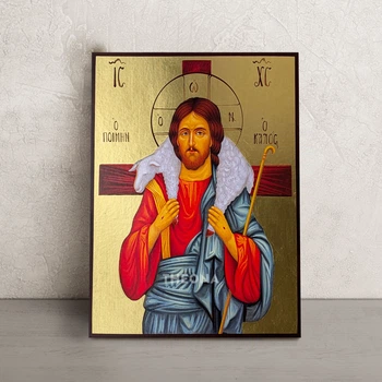 Икона Иисус Христос Добрый Пастырь 20 × 26 см