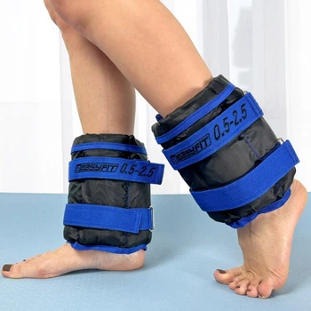 Утяжелители для рук и ног (манжеты для фитнеса, бега) EasyFit EF-WHT-0,5-2,5, наборные 0,5×2,5 кг, синие (пара), песок