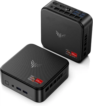 Мини ПК NiPoGi AM06PRO / AMD Ryzen 5 5500U / RAM 16GB / SSD 512GB / 1 x HDMI / 2 x LAN / Wi-Fi 6 / Bluetooth 5.2 / Windows 11 / Черный (101920857)