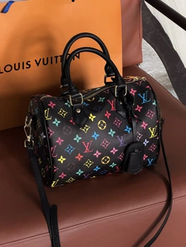 Жіноча сумка Speedy 25 боченя чорний моногам через плече