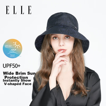Подарунковий капелюх від сонця ELLE, капелюх рибалки для жінок, із захистом від ультрафіолету, капелюх із захистом від сонця, чорний подарунок для дівчини