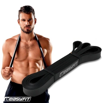 Эспандер-петля EasyFit EF-2654-3, Чёрная, латекс, сопротивление 6–31 кг – для фитнеса и кроссфита