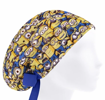 Медицинская шапочка женская HeadwearUniverse универсальная принт жёлтые Миньоны