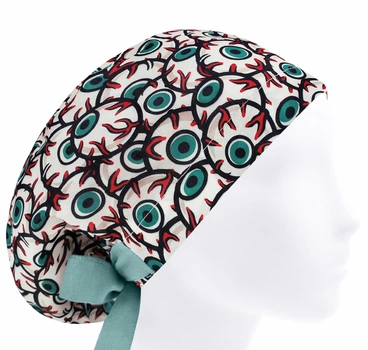 Медицинская шапочка женская HeadwearUniverse универсальная принт Глаза зелёные