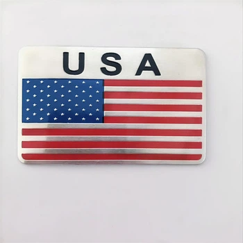 Эмблема алюминиевая флаг США с надписью USA 8,0*5,0 см