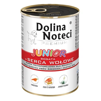 Влажный корм для щенков Dolina Noteci Premium с говяжьим сердцем банка 400 г