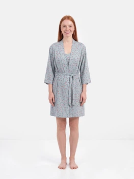 Халат жіночий BARWA garments 0099 S Бірюза в дрібну квіточку (2110000991845)