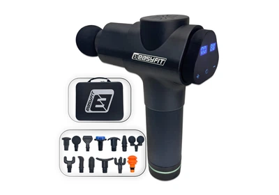 Массажный пистолет EasyFit UltraGun EF-2074 перкуссионный вибромассажер для тела с 13 насадками