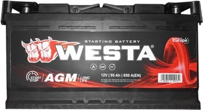 Автомобільний акумулятор Westa AGM 95 Ah (-/+) AGM95 (5946602009179)