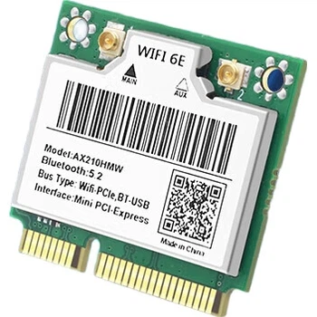 Адаптер EB-LINK Intel AX210 Wi-Fi 6 тридіапазонний Mini-PCIe з Bluetooth 5.2 та зовнішніми антенами