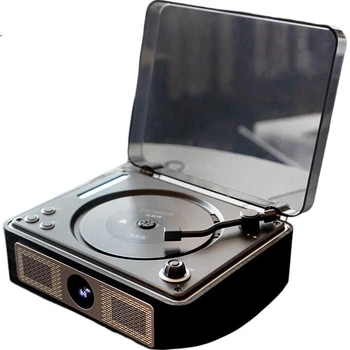Плеєр CD THINKYA F08 ретро з Bluetooth, чорний горіх