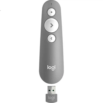 Беспроводная лазерная указка Logitech R500 Enterprise-Grade R500S для презентаций PPT, совместимая с Mac и iOS, серого цвета.