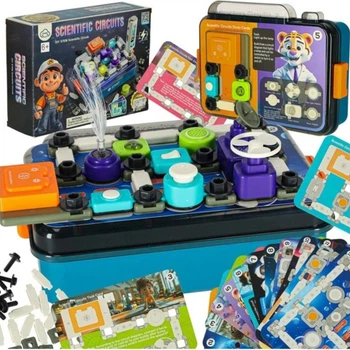 Детский электронный STEM конструктор Tuosiqi Scientific Circuits 58 деталей + 12 карточек, 6+