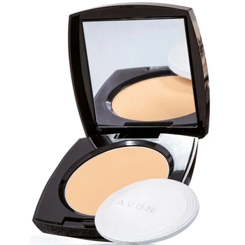Матирующая компактная пудра Avon Colour, Оттенок: «n2-02 neutral light medium», 8 г Flawless Mattifying Pressed Powder для лица с зеркалом и спонжем