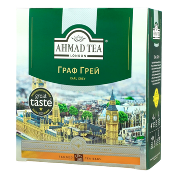 Чай пакетированный Ahmad Tea Граф Грей Earl Grey 100 х 2 г с бергамотом