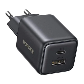 Мережевий зарядний пристрій UGREEN X514 USB-C+USB 20W GaN Fast Charger Black (65737)