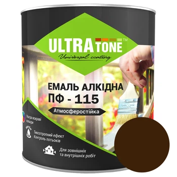 Емаль алкідна глянсова ULTRAtone ПФ-115 2,8 кг Шоколадна