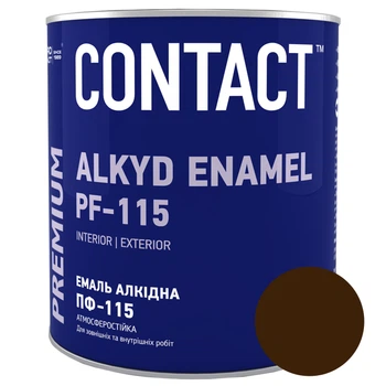 Емаль алкідна глянцева Contact ПФ-115 0.9 кг шоколадна