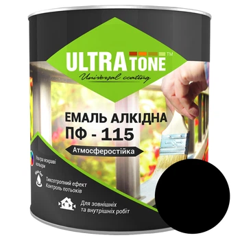Емаль алкідна глянсова ULTRAtone ПФ-115 2,8 кг Чорна