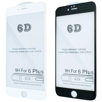 Защитное стекло 6D Full Glue iPhone 6 Plus Black