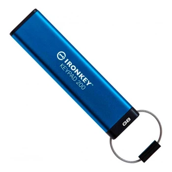 USB Flash Kingston IronKey Keypad 200, 32 Гб., Синій - 409076