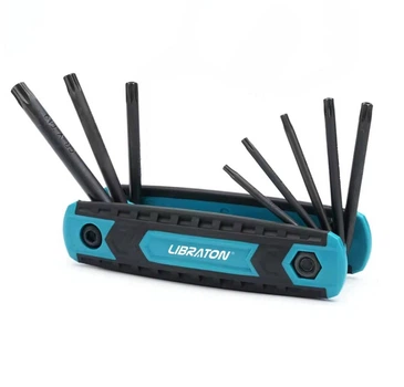 Набор складных ключей-звездочек Libraton Security Torx 8-в-1 T9–T40 складной, CR-V сталь