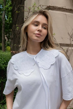 Комір з вишивкою V&V Птах One size Білий (SFPTSHBI)