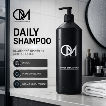 Ежедневный шампунь для волос QM Daily Shampoo 1000 мл pH 5.5 для мягкого очищения кожи головы