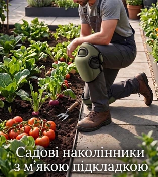 Универсальные защитные садовые наколенники, мягкие с EVA подушкой, на липучках, Хаки