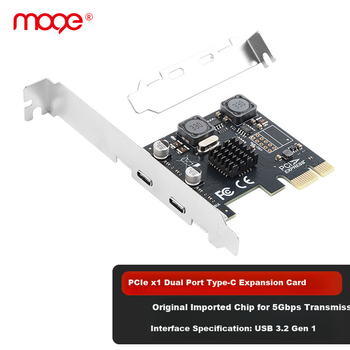 Плата расширения MOGE Desktop PCIE X1 to Type-C 2 порта MC2123