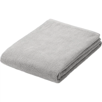 Мягкое банное полотенце MUJI из хлопкового бархата, из чистого хлопка, мягкое и впитывающее, серое, 80×160 см.