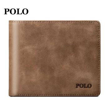 Кошелек POLO мужской кожаный складной с держателем карт