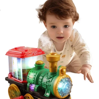 Детский паровоз Martin Brother Electric Train, вращающиеся колеса, модель с распылителем краски, подарок на день рождения.