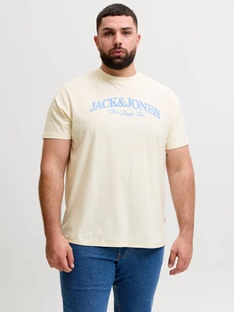 Футболка хлопковая длинная мужская Jack & Jones 12297126 5XL Antique White (5715874698202)